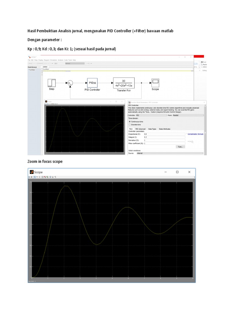 Analisis PID Controller MATLAB: Hasil Simulasi | PDF