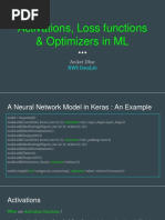 Activations, Loss Functions & Optimizers in ML