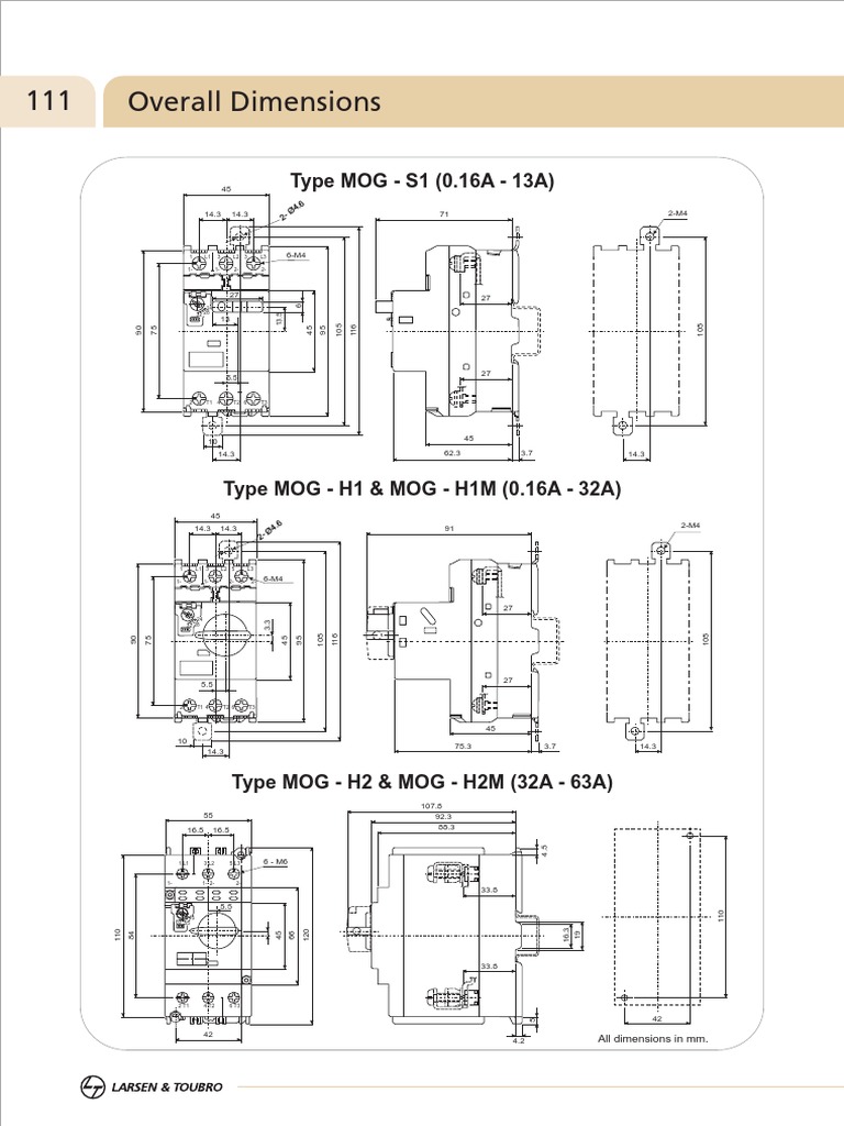 MOG Type Specifications and Dimensions | PDF