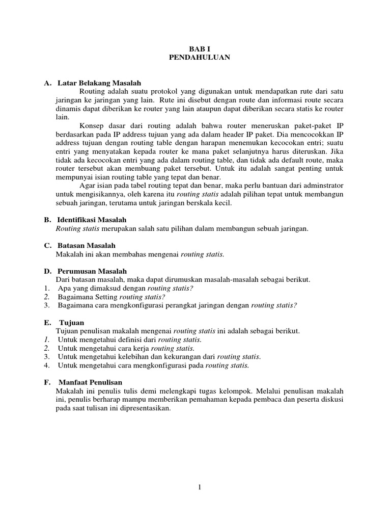 Makalah Routing Statis Pdf