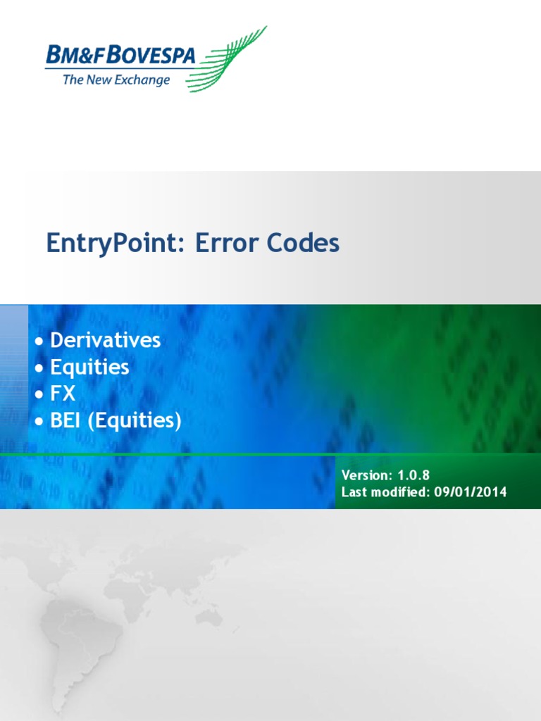Entry Point Error Codes BMF | PDF | Order (Exchange) | Auction