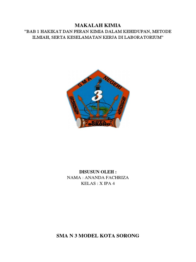 Makalah Kimia Bab 1 Kelas 10