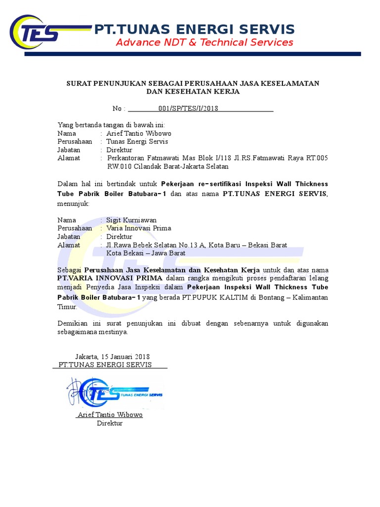 1 Surat Penunjukan Admin