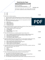 Model Question Paper Finanical Management (CFA540)
