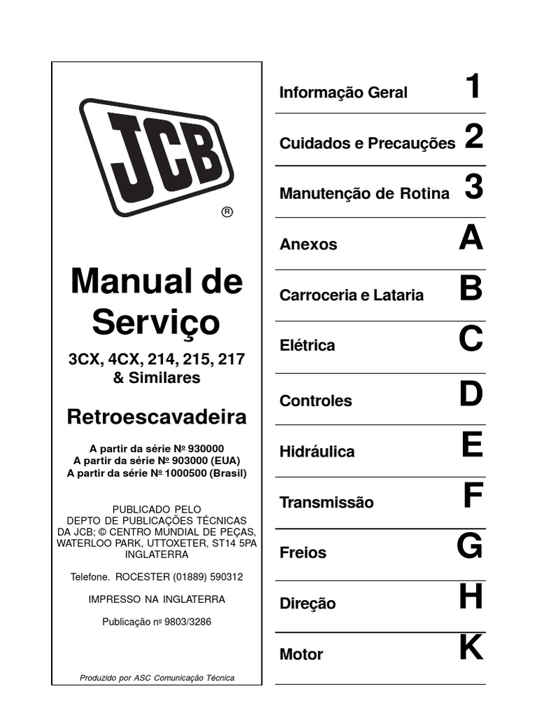 Manual De Serviço Retro JCB | PDF | Poliuretano | Rede Elétrica