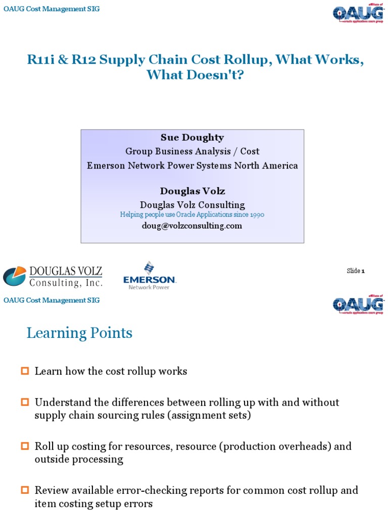 Supply Chain Cost Rollup Insights | PDF | Inventory | Menu