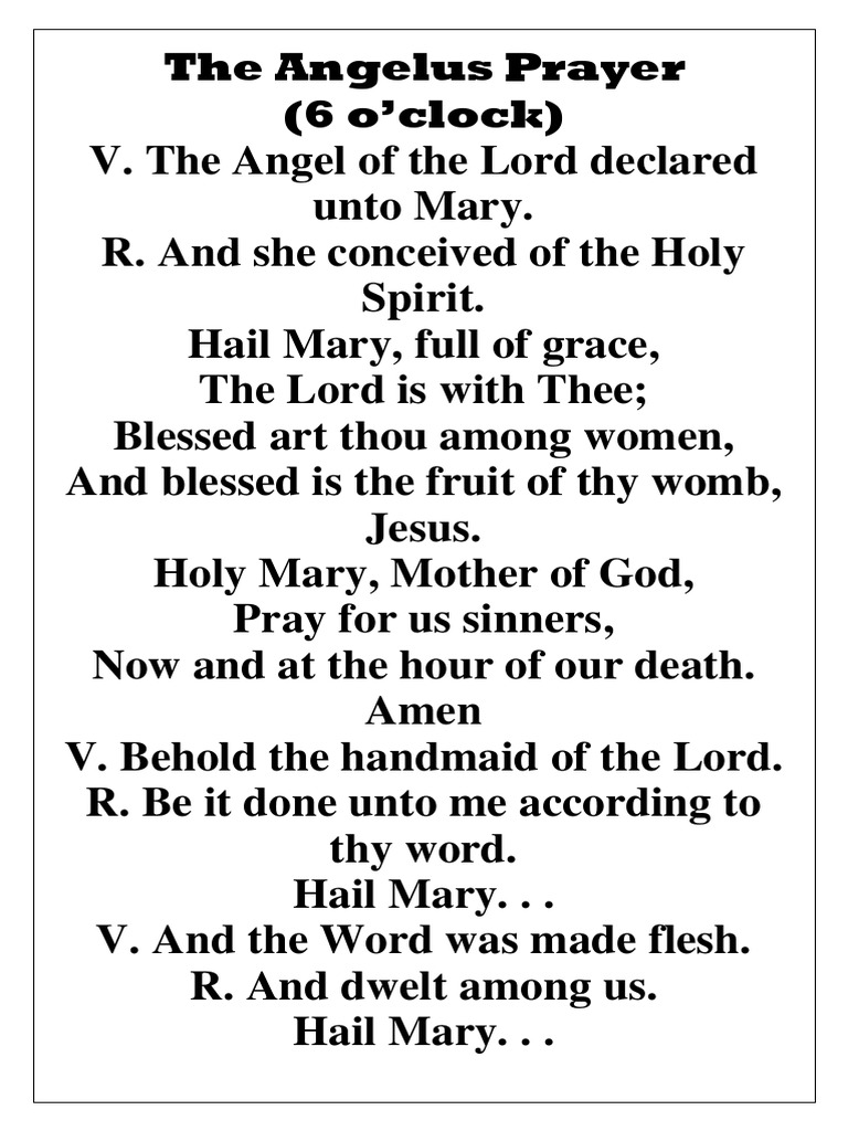 The Angelus Prayer