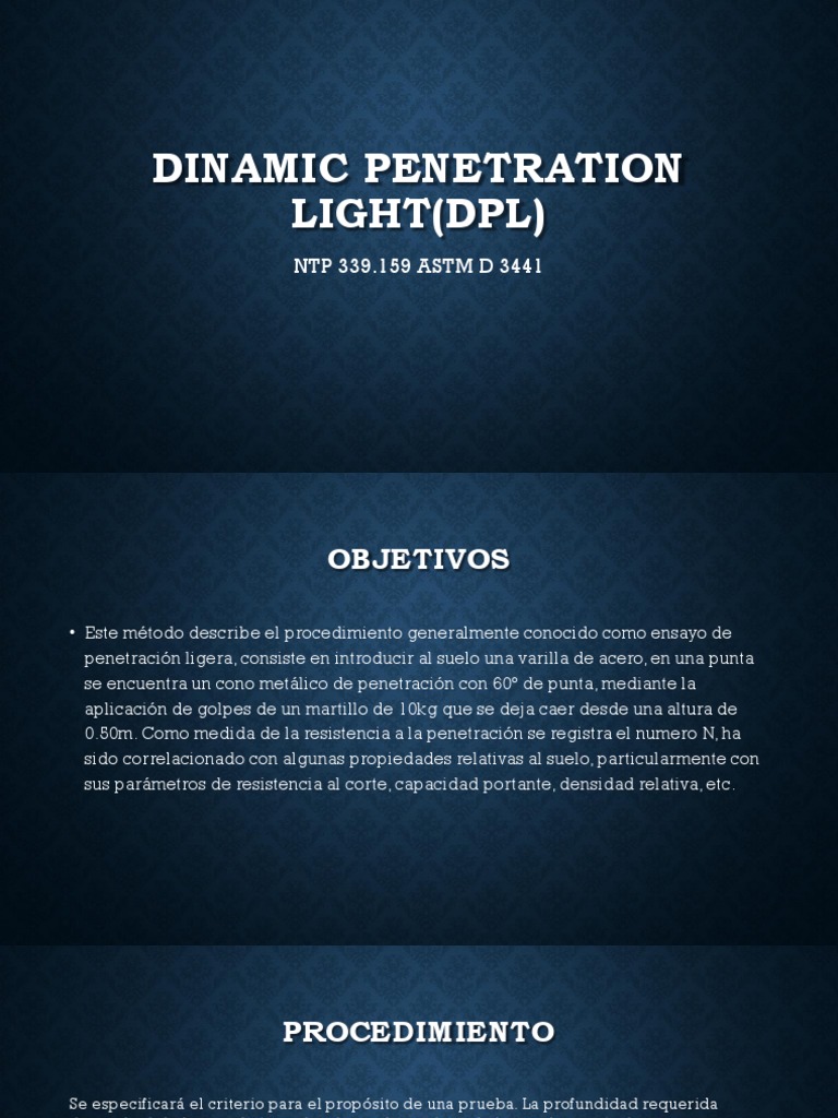 Dinamic Penetration Light (DPL) | PDF | Perforar | Naturaleza
