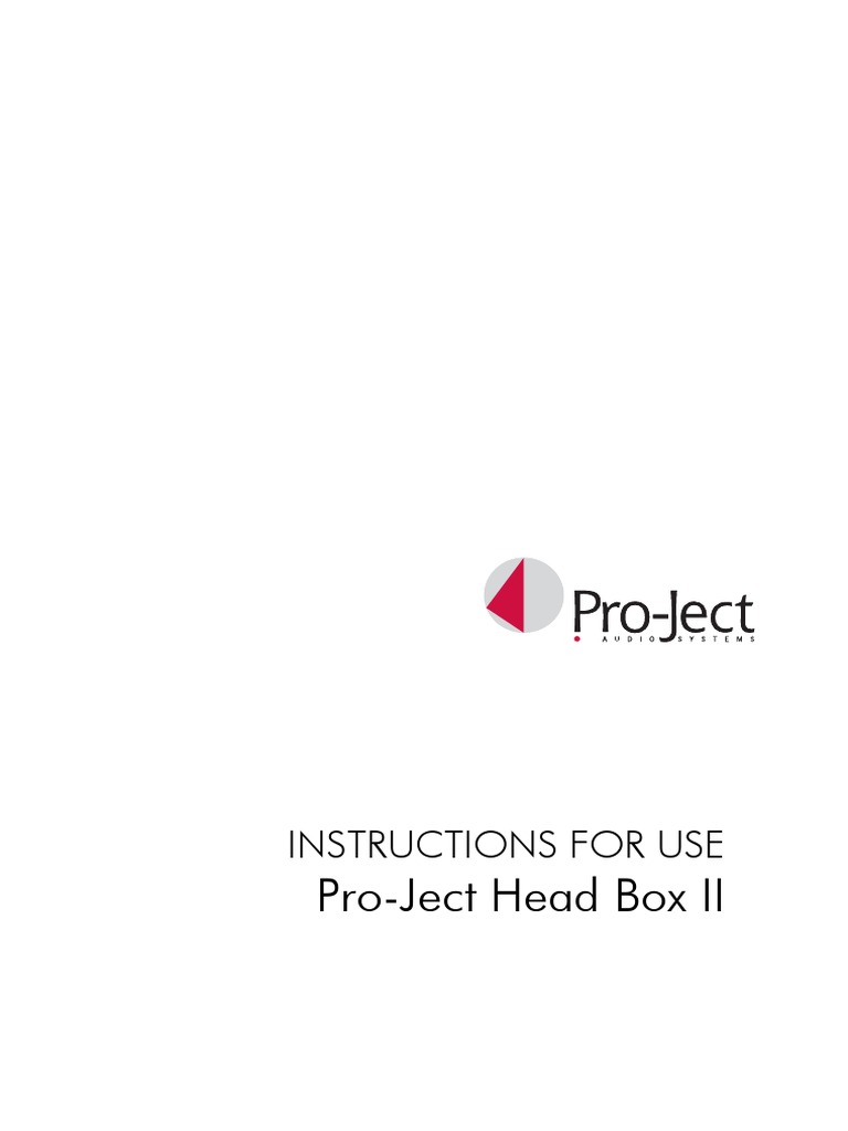 ProJect Head Box II Instructions For Use PDF Headphones Amplifier