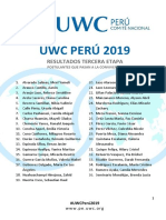 TERCERA ETAPA: UWC Perú 2019