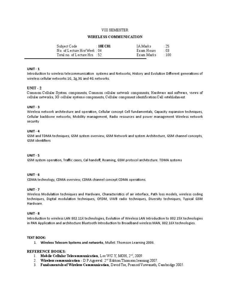 Wireless Communication: ND ND | PDF | Gsm | Computer Network