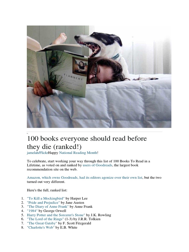 Top 100 Must-Read Books Ranked | PDF | English Language Literature | Novels