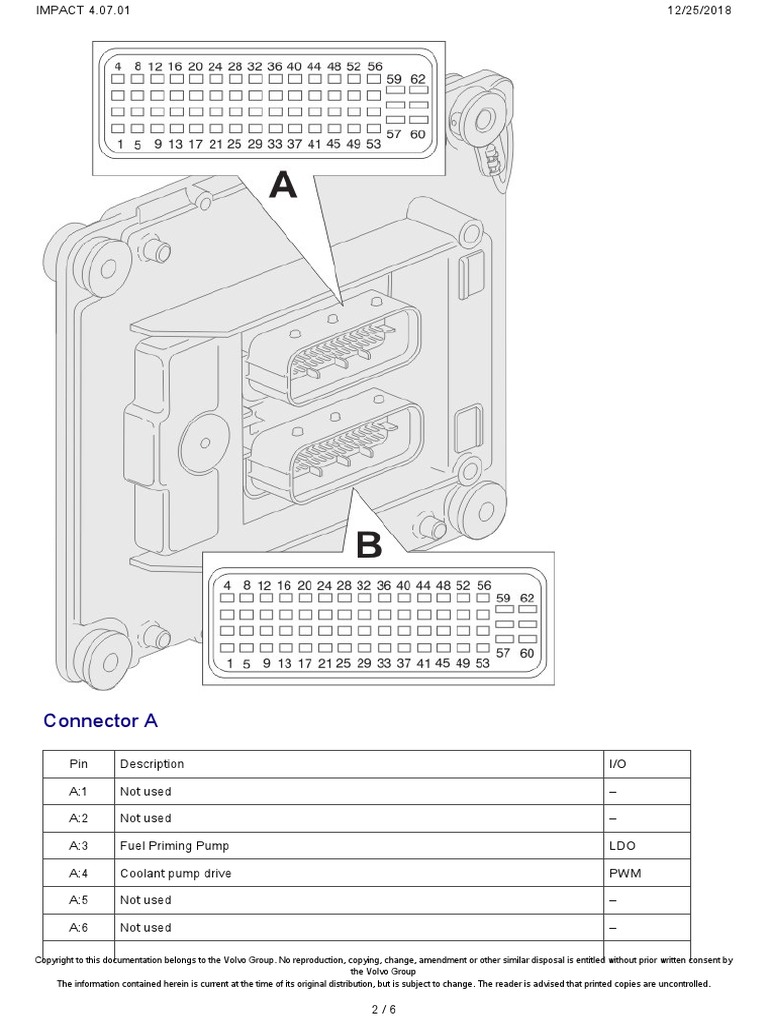 d13 Pinout Volvo PDF Fuel Injection Rotating Machines