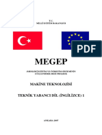 Teknik Yabancı Dil (İngilizce) 1 (Makine) PDF