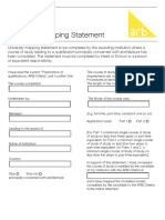 University Mapping Statement Form PDF