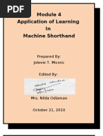 Download Module 4 Machine Shorthand by Jolevie Micmic SN39793595 doc pdf