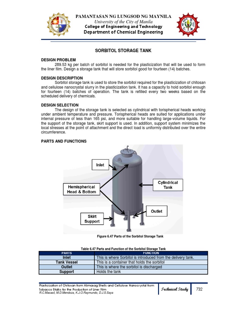 Sorbitol Storage Tank Design Overview | PDF | Corrosion | Chemical ...