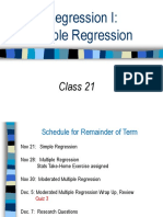 Regression I: Simple Regression: Class 21
