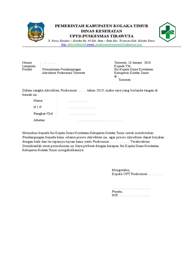 Surat Permohonan Pendampingan Akreditasi