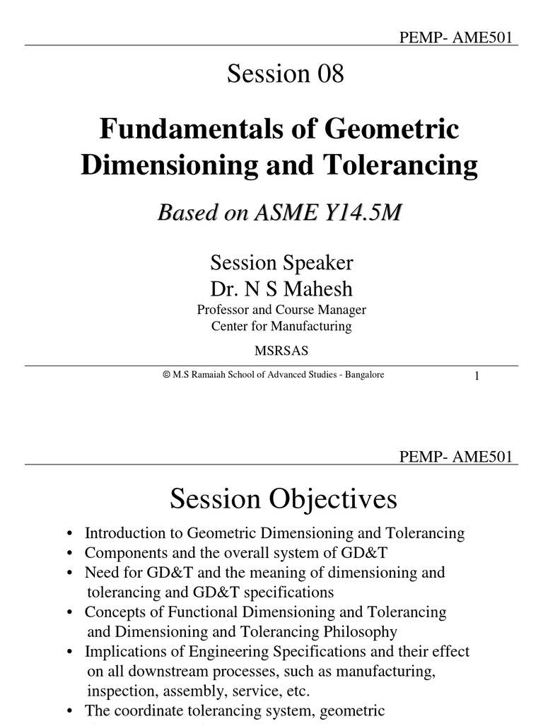 Session 08 - Fundamentals of GD & T | PDF | Engineering Tolerance | Space