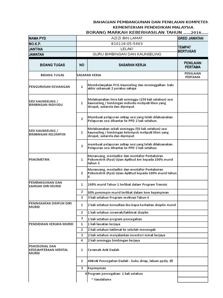 Contoh Borang Keberhasilan Sk Pdf