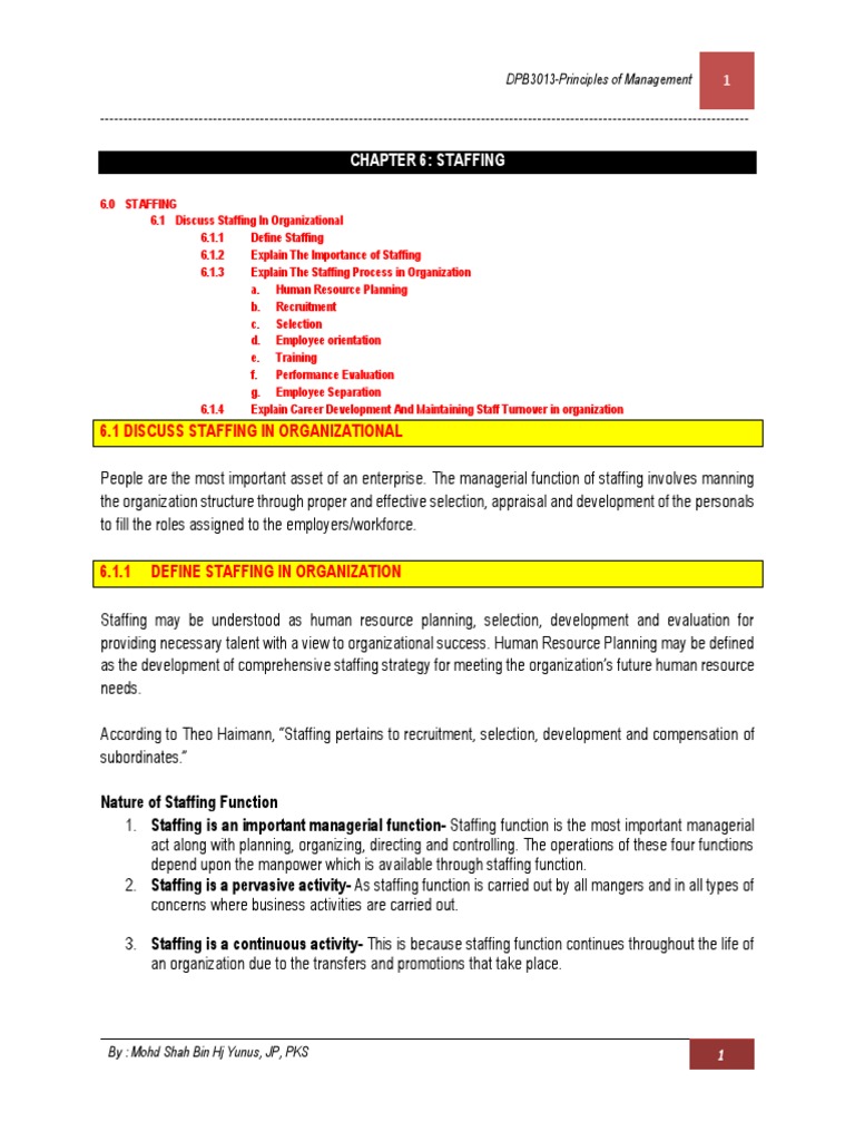 Chapter 6 Staffing | PDF | Employee Retention | Human Resources