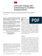 Prevention of Pancreatic Leakage After