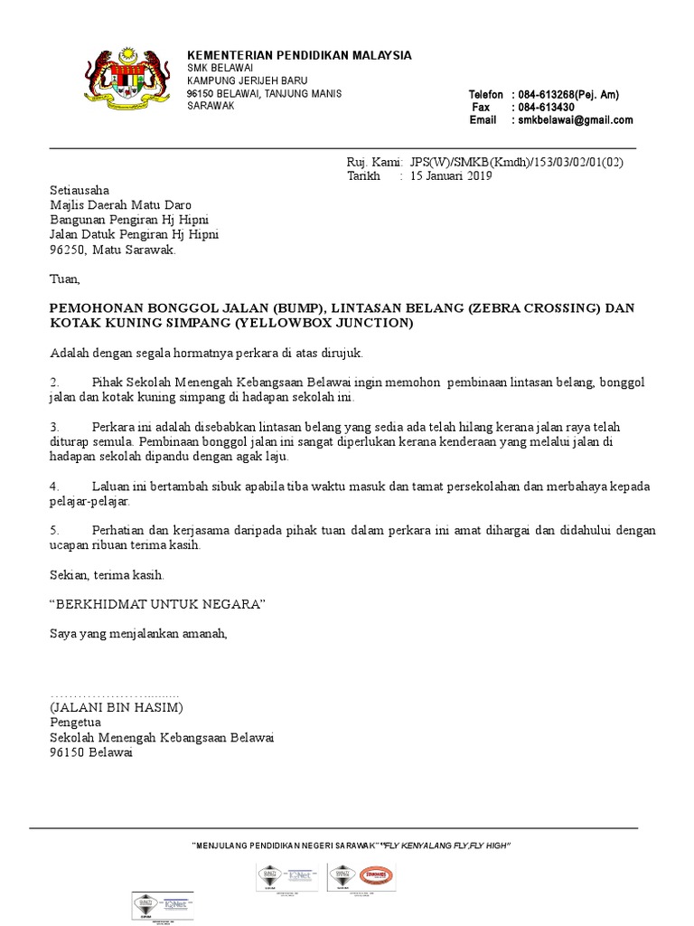 Surat Permohonan Bonggol Jalan