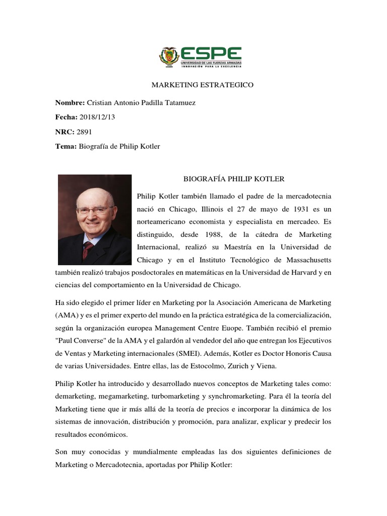 Biografía Philip Kotler | PDF | Marketing | Microeconomía