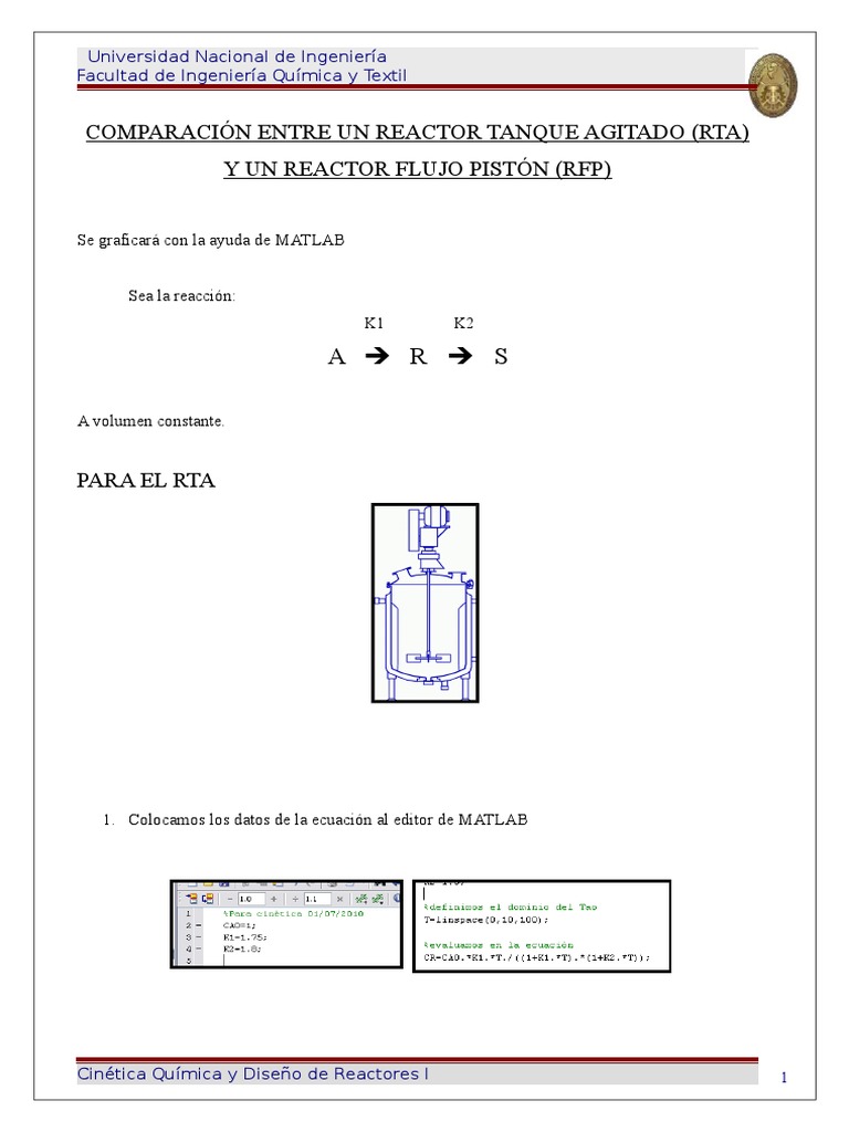 Rta RFP | PDF | Reactor Quimico | Ingeniería Química
