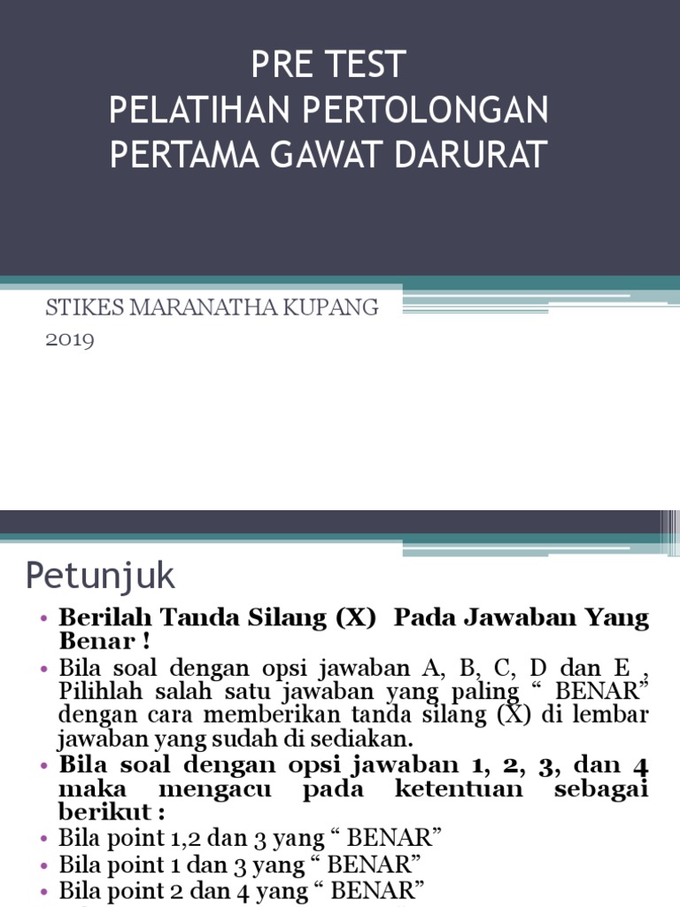 340808764 3 Soal Ujian Pre Test Btcls Sag Materi Bhd Post Test Kunci