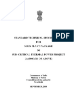 Cea - Standard Technical Specification For Main Plant Package (2 500 MW)
