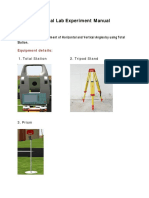 Virtual Lab Experiment Manual: Measurement of Horizontal and Vertical Angles by Using Total Station