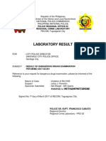 Laboratory Result: Police Regional Office 02 Regional Crime Laboratory