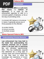 Understanding Modus Operandi in Crime | PDF | Crimes | Crime & Violence