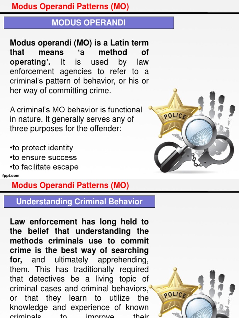Modus Operandi | PDF | Detective | Crime Scene