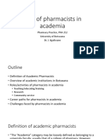 Role of Pharmacists in Academia