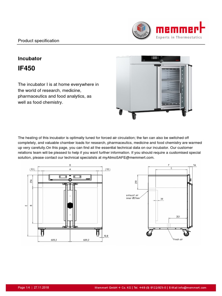 Memmert Incubator IF450.En | PDF | Door | Celsius