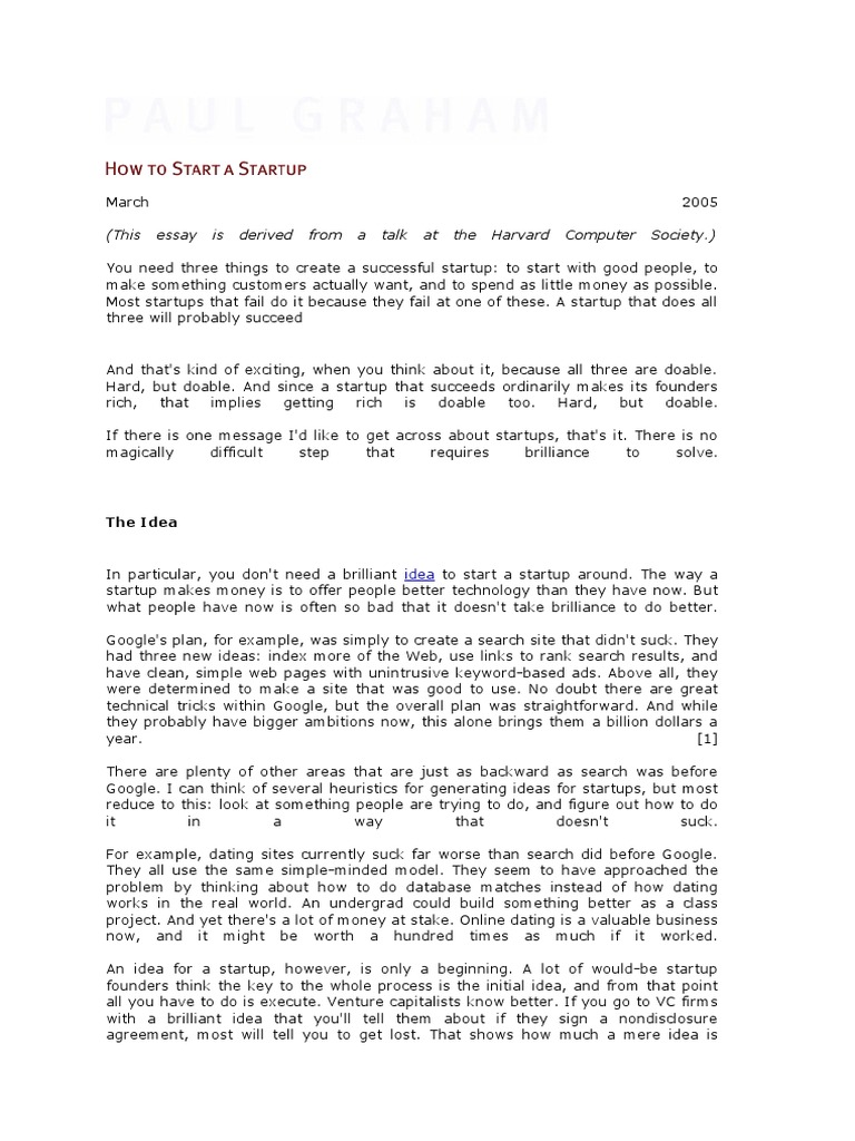 Startup Success: Key Ingredients | PDF | Corporate Finance | Venture ...