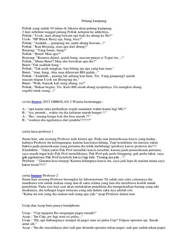Cerita Lucu Cerita Lucu