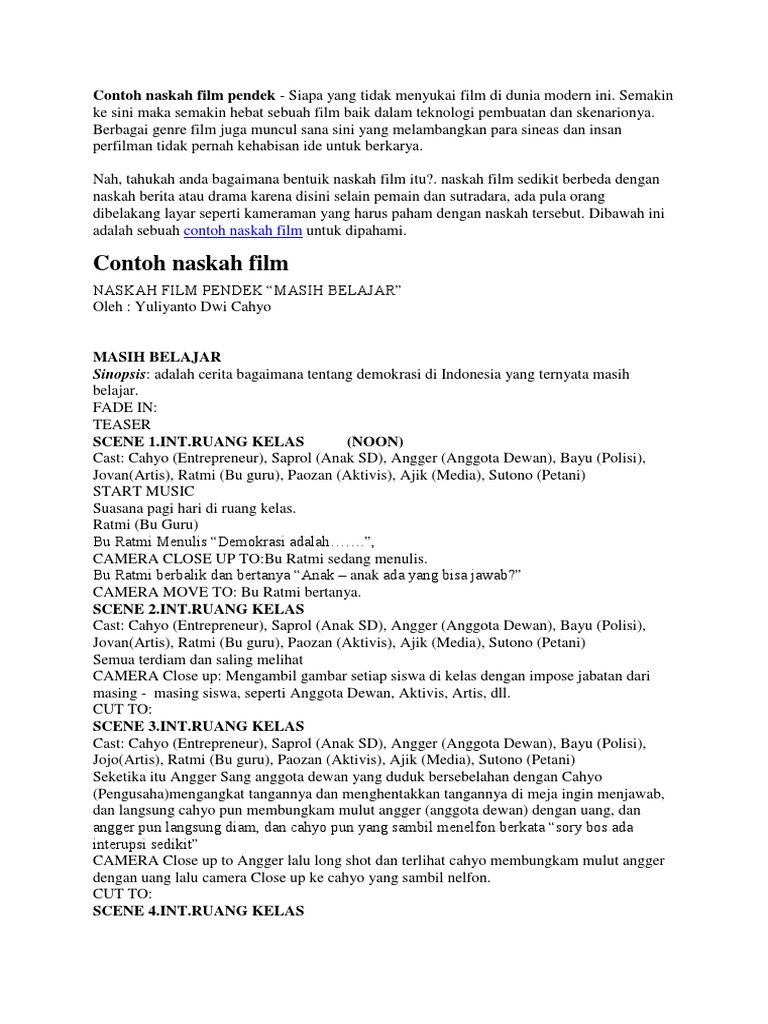 Contoh Naskah Film Pendek Pdf