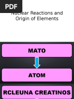 Nuclear Reactions and Origin of Elements