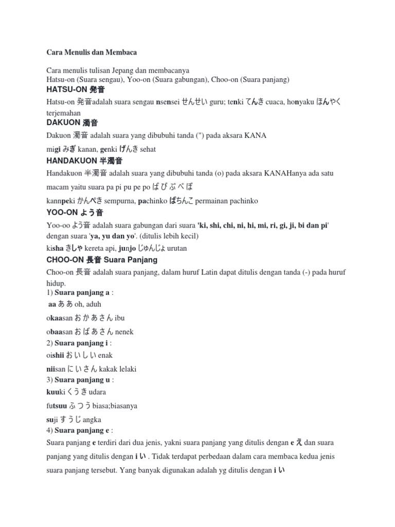 Cara Menulis Dan Membaca