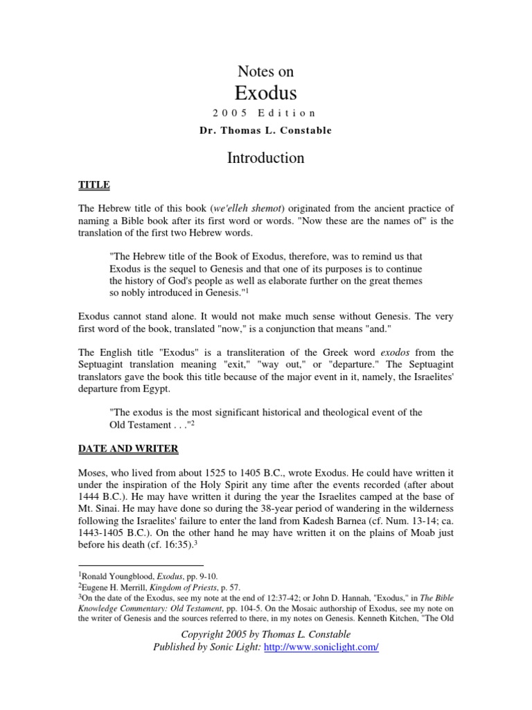 Exodus Pdf Book Of Exodus Eighteenth Dynasty Of Egypt