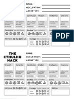 Cthulhu Hack Character Sheet