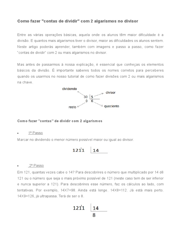 divisão por 2 algarismos passo a passo