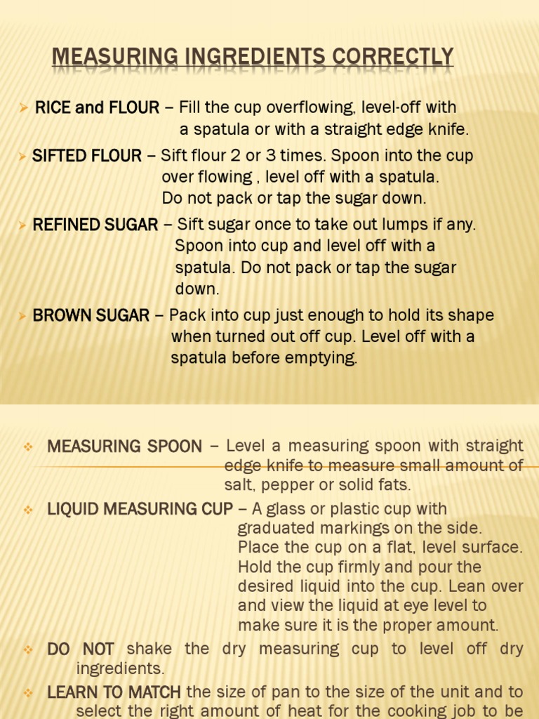 How to Measure Ingredients the Correct Way