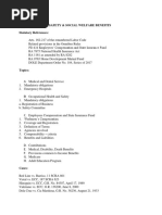 Labor Law I - Assignment HEALTH, SAFETY & SOCIAL WELFARE BENEFITS