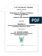 Report of The Inplant Training: " Evaluation of Changes in Physico-Chemical Properties of Banana With Ripening"