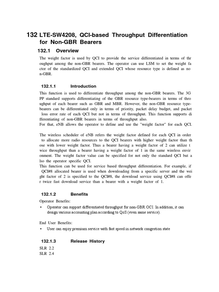 QCI-Based Throughput for Non-GBR Bearers | PDF | Quality Of Service ...
